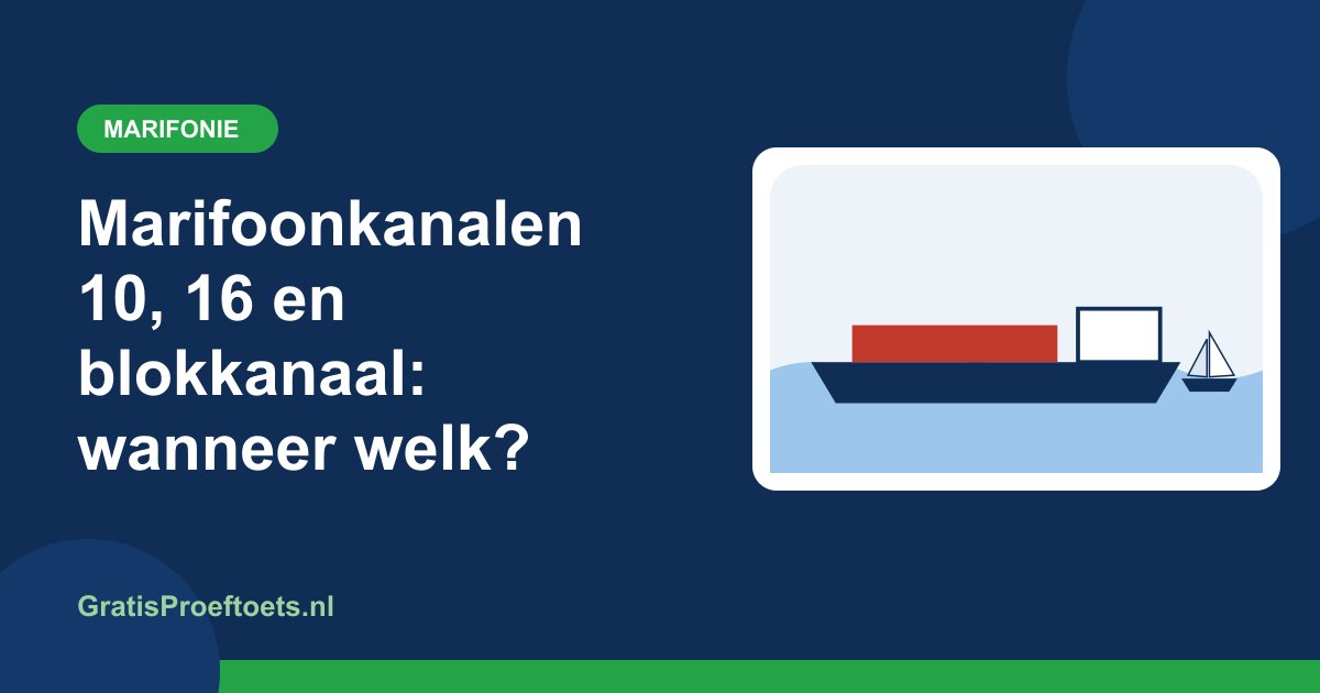 Illustratie bij het artikel "Marifoonkanalen 10, 16 en blokkanaal: wanneer welk?" (Marifonie)